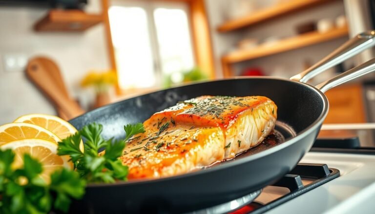 trancio di salmone in padella