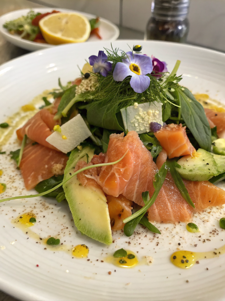 insalata di salmone affumicato e avocado