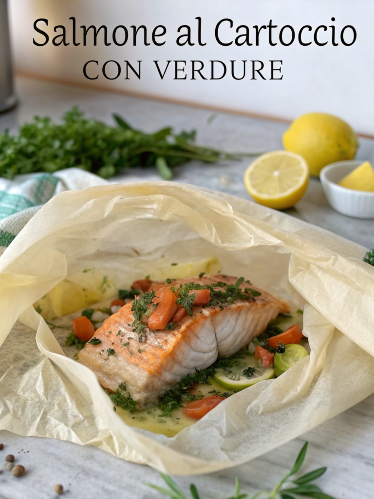 salmone al cartoccio con verdure